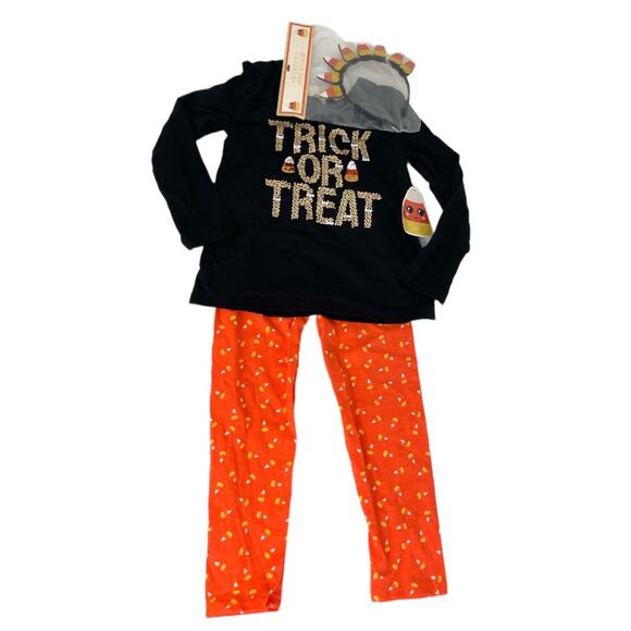 Btween Trick or Treat Outfit with Candy Corm Headband Black Orange Size Kids 5 - Picture 9 of 9